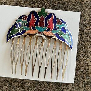 Vintage 1970s Cloisonne Hair Pin